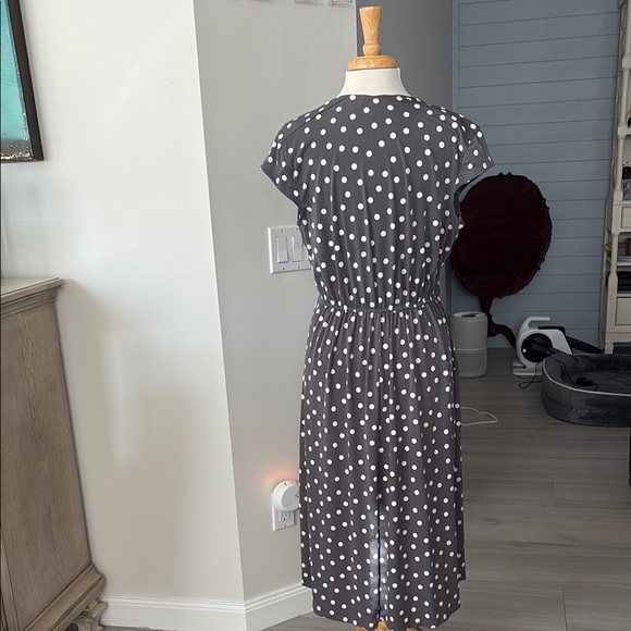 Polka Dot Wrap Dress in Gray - Picture 2 of 2